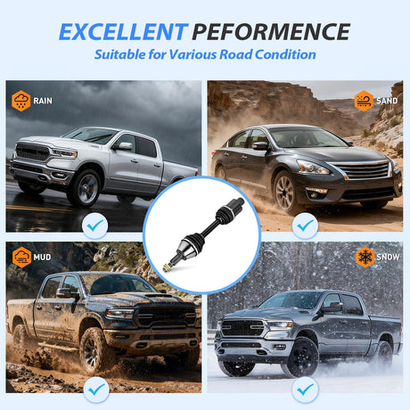 CV Axle Shaft Assembly Compatible with 2012 2013 2014 2015 2016 2017 2018 Ram 1500 2019-2020 Ram 1500 Classic Half-Shaft Assemblies Replacement Front Wheel Driver or Passenger Side