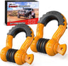 2 Pack 3/4 Inch D-Ring Shackle with 7/8 Inch Screw Pin 41,887lbs Break Strength, Heavy Duty Off Road Recovery Shackle with Isolators Washers for Use with Tow Strap, Winch, Off-Road Jeep Truck Vehicle