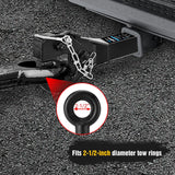 Trailer Hitch 10-TON Pintle Hitch for 2-Inch Receiver Hook Military Receiver 20000LBS,Fits 2-1/2 in Lunette Ring, Gloss Black Powder Coat
