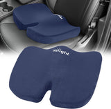 Car Seat Cushion Blue Velvet Gel Memory Foam Seats Soft and Comfortable Suitable for Daily Life and Driving Relieves Sciatica and Tailbone Pain Improves Drive Vision