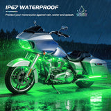 18PCS Motorcycle RGB Led Light Kit Waterproof Multi Color Atmosphere Neon Accent Lights Lamp with RF Wireless Remote for Harley Davidson Honda Kawasaki Yamaha Suzuki