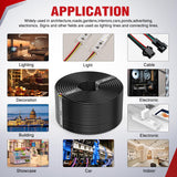 100FT 14AWG 3 Conductor Electrical Wire Tinned Oxygen Free Copper Red Black Yellow 3 Wires Parallel 600V DC Flexible PVC Case Extension Cords for LED Strips Lamps Lighting