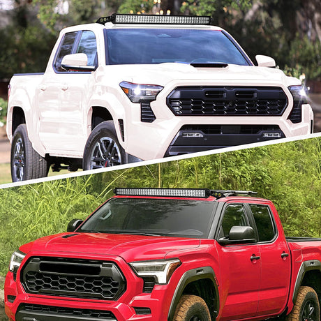 50 inch Straight LED Light Bar Bracket Mounting Upper Windshield Roof Cab Brackets Compatible with Toyota Tacoma 2005-2024