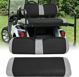 Golf Cart Rear Seat Cover 1PC Grey Black Club Car EZGO Yamaha | Breathable Sandwich Mesh Sun Scratch Resistant Washable No Staple Fits Aftermarket Rear Seats for Club Car EZGO Yamaha
