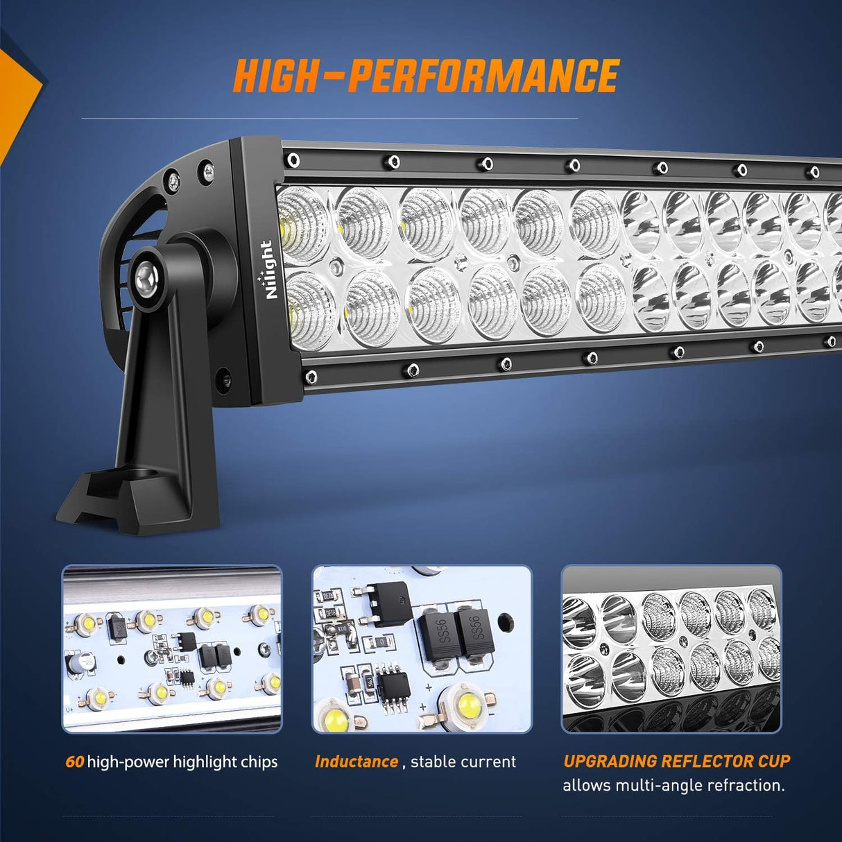 LED Light Bar 32Inch 180W Spot Flood Combo Driving Upper Windshield Roof Lighting with 12V 16AWG Wiring Harness Kit for Truck Tractor Trailer Pickup SUV 4x4 Van Camper