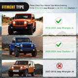 Front Grille Cover for 2018 2019 2020 2021 2022 2023 2024 2025 Wrangler JL and Gladiator JT with LED Amber Lights Matte Black