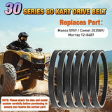 Drive Belt 30 Series Torque Converter Belt Fit for Manco 5959 Comet 203589 Murray 12-8487 Kartco 7628 Ken-bar Karts 5HP-7HP Engine Comet 30 Series Go Kart Asymmetrical Belt, 6 Pack
