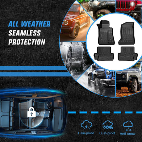 TPE Floor Mats for Chevy Chevrolet Camaro 2016 2017 2018 2019 2020 2021 2022 2023 2024 All Weather Custom Fit Heavy Duty Floor Liners