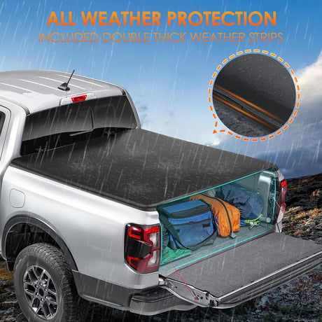 Soft Tri-fold Truck Bed Tonneau Cover Fits for 2019 2020 2021 2022 2023 2024 2025 Ford Ranger-5ft