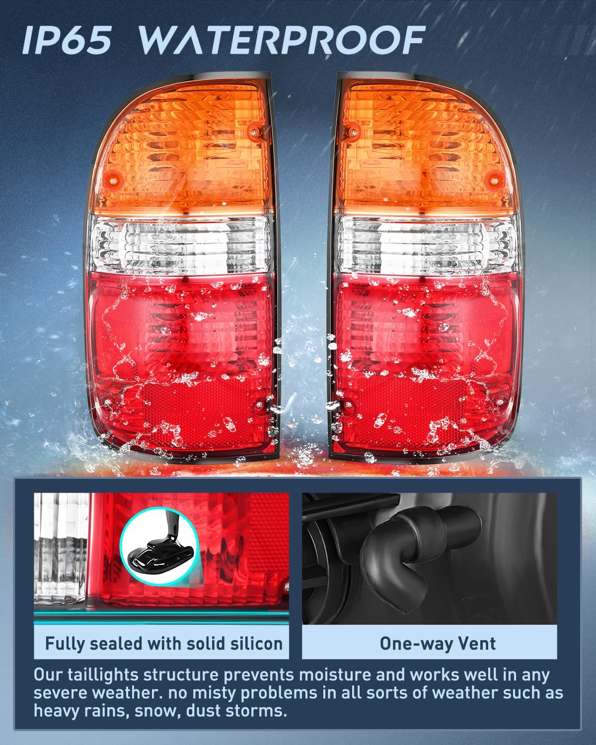 Taillight Assembly Compatible with 2001 2002 2003 2004 Toyota Tacoma Rear Tail Light Lamp Replacement OE Style Driver and Passenger Side