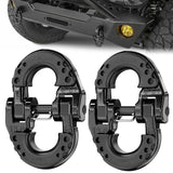 Safety Chain Connector Link, 1/2In Tow Hitch Hammerlock Coupling Link, 2 Pack Forged Steel Tow Chain Connector for Chain Link/Recovery Rope Link/Shackle, 12000 lbs Load Limit, Black
