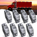 2.5 Inch Oval Side Marker Clearance Light 2 LED 4 Amber & 4 Red Light White Lenses 80LM High Lumen Waterproof Surface Mount 12V Direct Wire for Truck Trailer Boat RV Semi