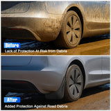 Mud Flaps for Tesla Model 3 Highland 2024 2025, No Drilling Precision Fit Exterior Accessories Heavy-Duty Splash Guards Protection, Front & Rear Set