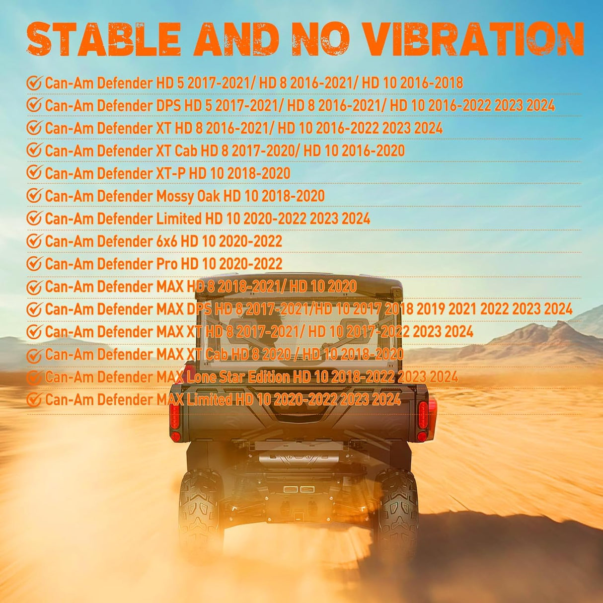 Rear Window, Clear Polycarbonate UTV Windshield Scratch Resistant For Can-Am Defender HD5 HD8 HD10 MAX 2016 2017 2018 2019 2020 2021 2022 2023 2024