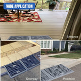 Modular Threshold Ramps, 2 Inch Rise Non‑Slip Interlocking Plastic Wheelchair Curb Doorway Ramp for Home Entry Indoor Outdoor, 2 Pack