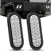 6 Inch Oval White 24Leds Trailer Tail Lights (Pair)