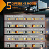 12LED Magnetic Wireless Trailer Lights 2PCS Rechargeable Portable Hazard Beacon Warning Light Amber and White Emergency Strobe Light for Trucks Trailers Vehicles Cars Bus Surface Mount