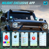 LED Pods 3 Inch 18W Cube Flood Offroad Work Light with RGB Halo Strip Multi Chasing Flash Strobe Mode APP & Remote Control IP67 Waterproof for Truck Pickup Golf Cart SUV ATV UTV 4x4 Van Camper