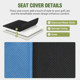 Golf Cart Rear Seat Cover 1PC Blue Black Club Car EZGO Yamaha | Breathable Sandwich Mesh Sun Scratch Resistant Washable No Staple Fits Aftermarket Rear Seats for Club Car EZGO Yamaha