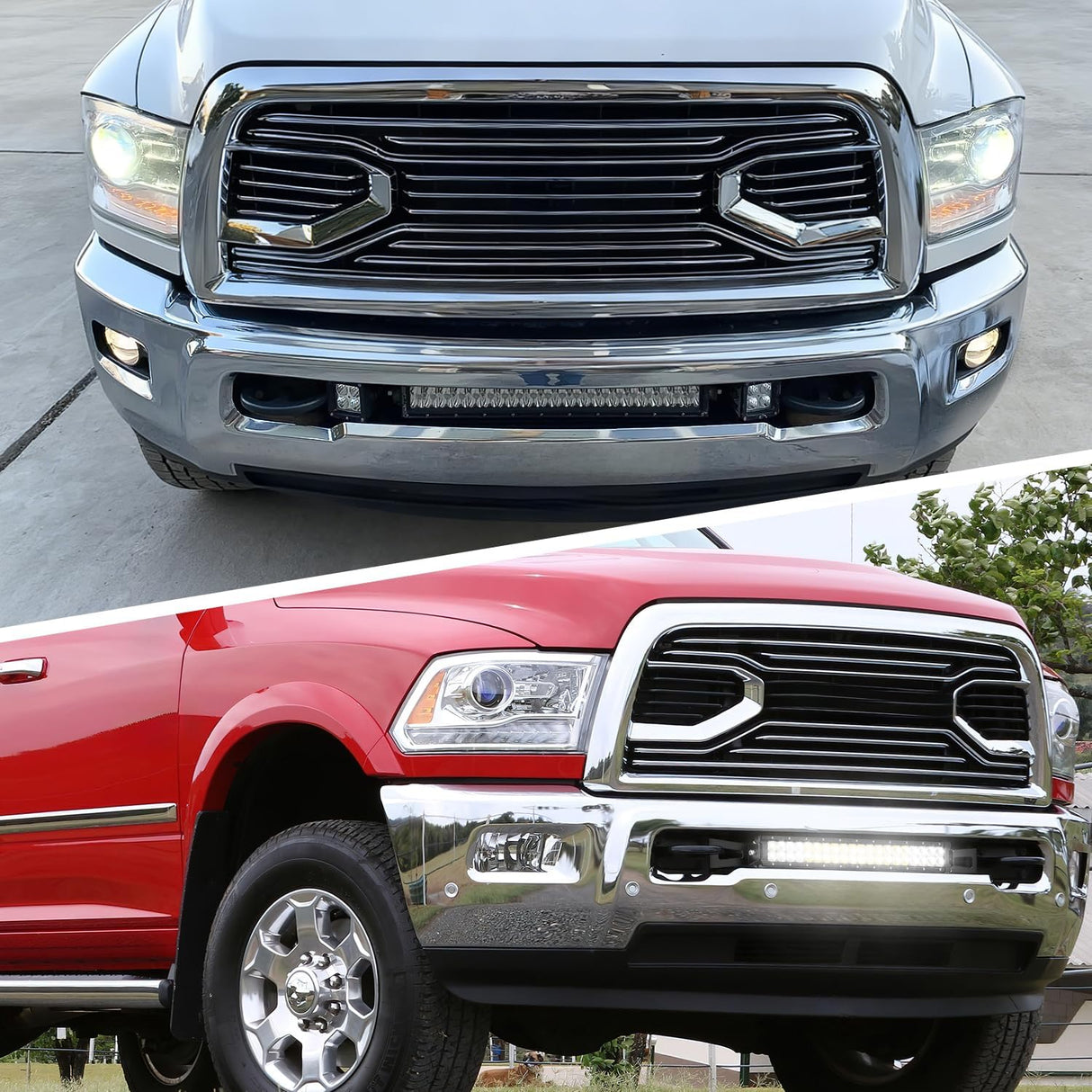 Hidden Bumper Mounting Brackets for 2009-2018 Dodge Ram 2500 3500 | Designed for 20 Inch Straight LED Light Bar,Heavy-Duty Steel,Front Lower Hidden Bumper Brackets