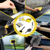 Automotive Tools 15PCS Car Detailing Kit Auto Cleaning Tools Wash Set with Storage Carry Bag Beginners Easy to Use for Interior Exterior Car Care Clean Windshield Dashboard Seat Air Vents Wheels Tires, Yellow