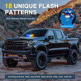 12LED Traffic Advisor Strobe Light Bar Amber Blue Emergency Warning Hazard Safety Dash Front/Rear Windshield Flashing Lights for Cars Trucks Police Firefighter Plow Construction Vehicles