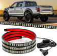 60 Inch Truck Tailgate Strobe Light Strip Tail Emergency Bar Rear Window Warning Lamp Ultra-Bright Double Row 360 LED for Pickup Trailers Construction Vehicles Car SUV, Amber White