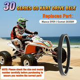 Drive Belt 30 Series Torque Converter Belt Fit for Manco 5959 Comet 203589 Murray 12-8487 Kartco 7628 Ken-bar Karts 5HP-7HP Engine Comet 30 Series Go Kart Asymmetrical Belt, 1 Pack
