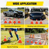 18 inch Traffic Safety Cones, 4  Pack Durable PVC Orange Cones with Reflective Collars for Road Safety, Parking, Construction Work, Sports Training