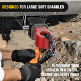 Aluminum Soft Shackle Hitch for 2 Inch Receiver 35274 Lbs Break Strength with Lock Pin 1.35 in Oversize Smooth Hole for Large Soft Shackles Off-Road Towing Accessory for Trucks SUV (Red)