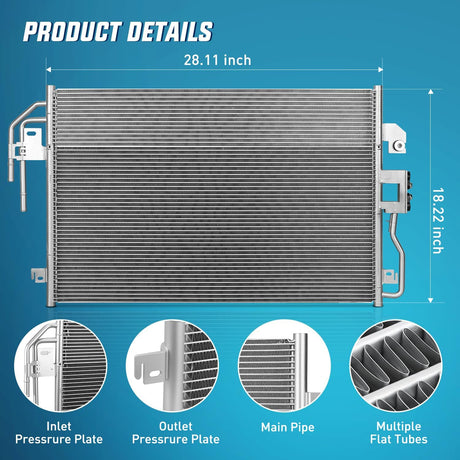 AC Condenser Compatible with Ford Escape Limited XLS XLT 2009-2012, Mazda Tribute 2009-2011, Mercury Mariner 09-11 Air Conditioning A/C Condenser Replace# 3782, 7013782, FO3030222, 9L8Z19712A