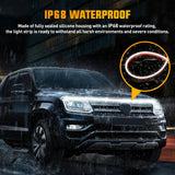 59-Inch LED Hood Strip, White Startup DRL Amber Signals Light | White Dynamic Daytime Running Light Amber Sequentiall Turn Signal Waterproof for Cars, SUVs & Trucks