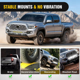 Hidden Bumper Mounting Bracket for 2016-2023 Toyota Tacoma | Designed for 32 Inch Single Double Row LED Light Bar,Heavy-Duty Steel,Front Lower Hidden Bumper Brackets