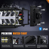 LED Light Bar with Amber DRL 19 Inch 150W Offroad Light Anti-Glare Flood Spot Combo LED Driving Light IP68 w/ 14 AWG DT Connector Wiring Harness for Pickup Truck SUV ATV UTV Boat 4x4