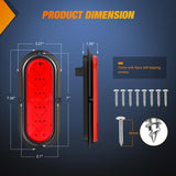6Inch Oval Tail Light 2PCS 35LED Arrow Red Running Stop Brake Lights Surface Mount Waterproof for 12V Caravan Truck RV Camper Trailer Bus