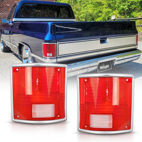 Taillight Assembly Compatible with 1973 73 74 75 76 77 78 79 1980 81 82 83 84 85 85 86 87 88 89 1990 1991 Chevy C10 GMC C/K Suburban Blazer Jimmy Tail Lights Rear Driver and Passenger Side