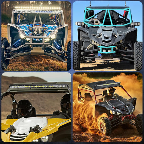 Light Bar Mounting Brackets for 40-42 Inch LED Straight Curved Lights UTV Roof Upper Windshield Compatible with Yamaha YXZ 1000 1000R Models 2016 2017 2018