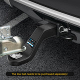 Forged Trailer Hitch Mount Fits 2 Inch Receiver Square 5/8 Inch Hitch Pin Clip 17000 lbs 4 Inch Drop, 1-1/4 Inch Hole, Gloss Black Powder Coat