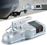 Straight Trailer Coupler with Security Latch&Chain for 1-7/8 Inch Hitch Ball, 3-Inch Channel,2000 LBS,Heavy Duty Trailler Tongue Coupler for Station Wagon, Truck, Bolted & Welded Installation