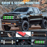 2PCS 24 inch Truck Grille Strobe Lights Strip 384 LED Emergency Light Green White Flexible Side Flashing Warning Caution Safety Waterproof Lighting Kit for Trucks Tow Plow Construction Vehicle