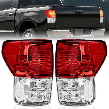 Taillight Assembly Compatible with 2007 2008 2009 2010 2011 2012 2013 Toyota Tundra Rear Tail Light Lamp Replacement OE Style Driver and Passenger Side