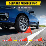 28 inch Traffic Safety Cones, 4  Pack Durable PVC Orange Cones with Reflective Collars for Road Safety, Parking, Construction Work, Sports Training