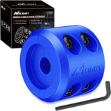Winch Stopper for ATV UTV Truck SUV Winch Cable Hook Rubber Stopper Protect Towing Hook Synthetic Rope Winch Accessories Rope Line Saver with Stainless Steel Screws and Nuts Allen Wrenc, Blue