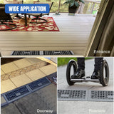 Modular Threshold Ramps, 1 Inch Rise Non‑Slip Interlocking Plastic Wheelchair Curb Doorway Ramp for Home Entry Indoor Outdoor, 2 Pack
