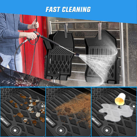 TPE Floor Mats for Nissan Frontier King Cab 2009 2010 2011 2012 2013 2014 2015 2016 2017 2018 2019 2020 2021 All Weather Custom Fit Heavy Duty Floor Liners