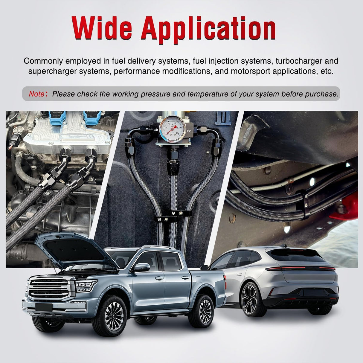 6AN 10FT CPE Fuel Hose Kit with 8PCS AN6 Fittings&Hose Separators | CPE Nylon Stainless Steel Braided Oil Gas Diesel Fuel Hose End Fitting Kit for Transmission Oil Cooler Vacuum Lines