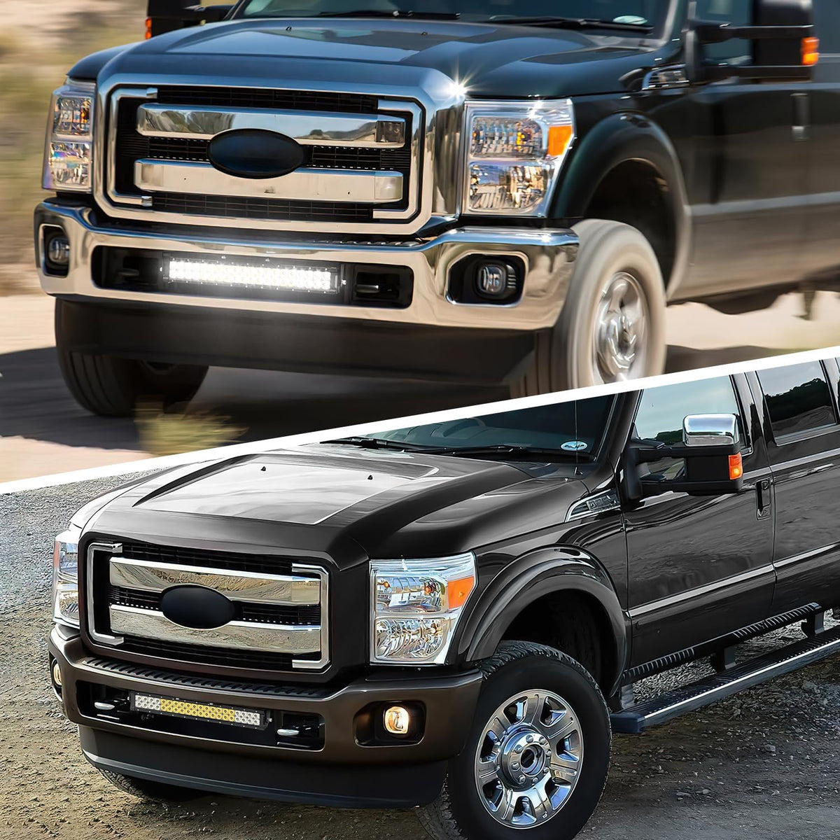 Front Lower Hidden Bumper Mounting Brackets for 20-22inch Straight LED Light Bar Compatible with 2011-2016 Ford F250 F350 F450
