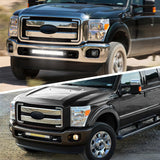 Front Lower Hidden Bumper Mounting Brackets for 20-22inch Straight LED Light Bar Compatible with 2011-2016 Ford F250 F350 F450