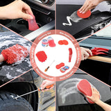 Automotive Tools 37PCS Car Detailing Kit Auto Cleaning Tools Wash Set with Storage Carry Bag Home Use for Interior Exterior Deep Clean Car Care Windshield Dashboard Seat Air Vents Wheels Tires, Red