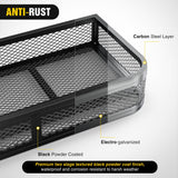ATV Front Cargo Basket, 17 Inch W x 36 Inch L x 6.3 Inch H Racks and Baskets with Steel Mesh Frame, Heavy Duty ATV Storage Cargo Box Attachments for Luggage Carrier